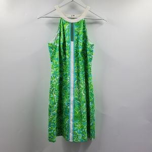 Lilly Pulitzer Pearl Fresh Citrus Green Parrot Printed Shift Dress